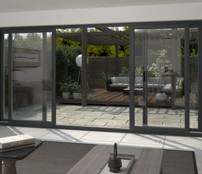 Anthracite Grey UPVC Lift Slide Patio Door - Exterior View