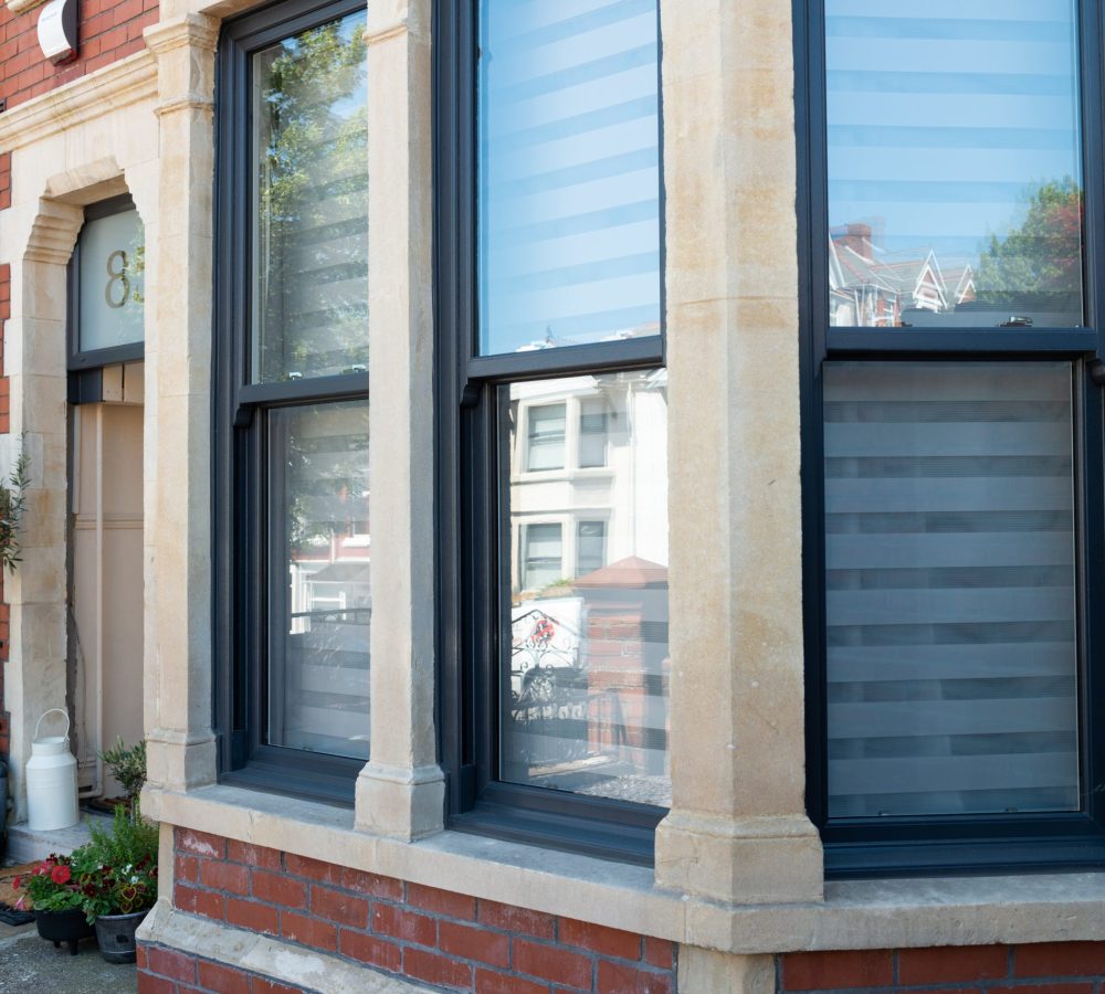 Anthracite Grey UPVC Vertical Slider Windows - Set of Windows