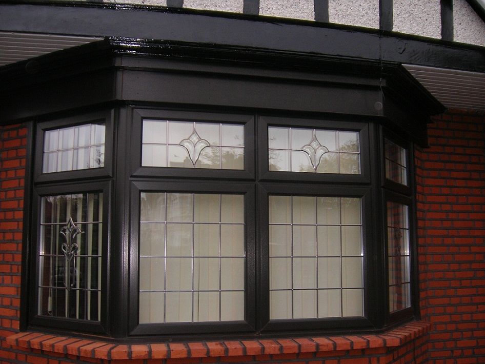 Black UPVC Bay Window Exterior - Sleek Design