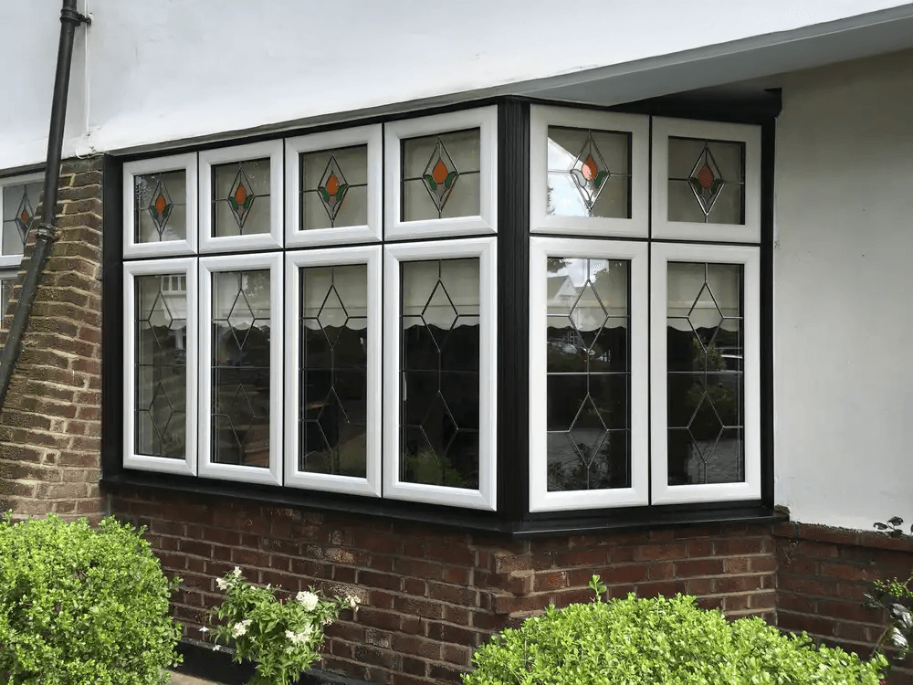 Black UPVC Bay Window Modern Exterior Design