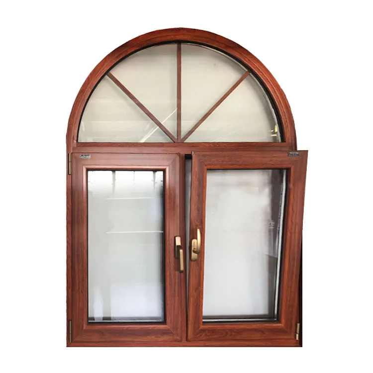 Mahogany UPVC Arched Tilt & Turn Window - Premium Finish