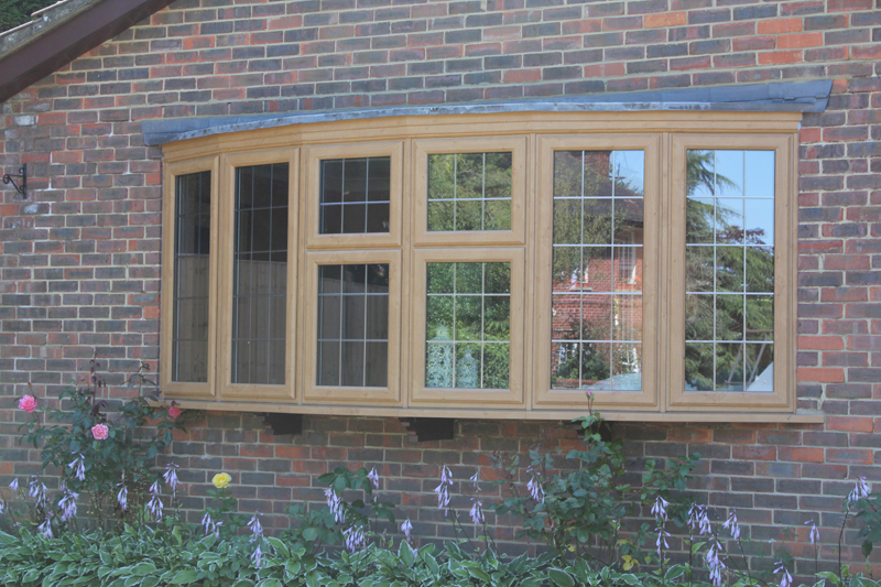 UPVC Bay Window Rustic Oak Finish - Natural Wood Look