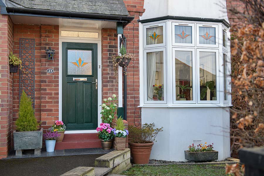 White UPVC Bay Window Exterior Design - Clean Classic Look