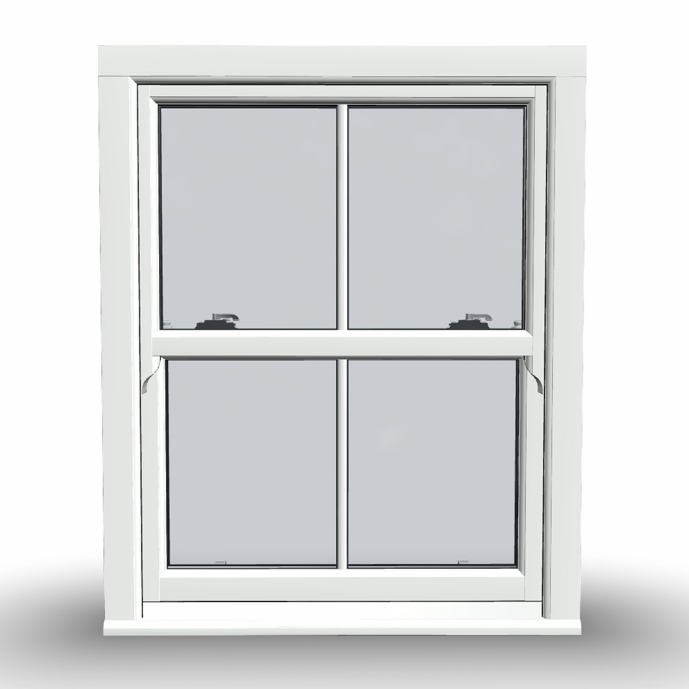 White UPVC Vertical Slider Sash Window - Clean Classic Design
